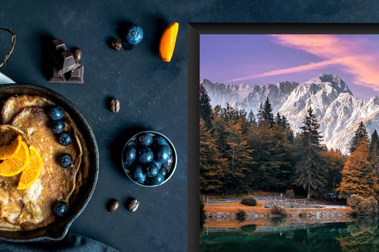 KitchenYeah® Inductie beschermer 60x52 cm - Bergen - Bos - Water - Lucht - Roze - Paars - Kookplaataccessoires - Afdekplaat voor kookplaat - Inductiebeschermer - Inductiemat - Inductieplaat mat