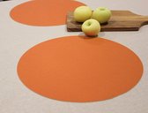 Wicotex- Napperons de table Uni orange-rond-Set de table facile à nettoyer 12 pièces