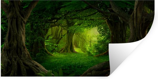 Muurstickers - Sticker Folie - Bomen - Bos - Groen - Landschap - Natuur - 160x80 cm - Plakfolie - Muurstickers Kinderkamer - Zelfklevend Behang - Zelfklevend behangpapier - Stickerfolie