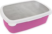 Broodtrommel Roze - Lunchbox Beton - Grijs - Cement - Industrieel - Structuur - Brooddoos 18x12x6 cm - Brood lunch box - Broodtrommels voor kinderen en volwassenen