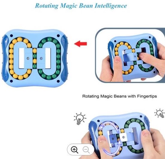 Thumbnail van een extra afbeelding van het spel Willingood Magic Bean Rotating Cube speelgoed. Kleur : rood, magische bean, creatief stressvermindering, educatief speelgoed, intelligente vingertop-toverkubus, gyroscooppuzzel, kubus voor kinderen en volwassenen angst verlichting