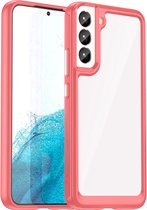 Mobigear Hoesje geschikt voor Samsung Galaxy S23 Plus Telefoonhoesje Hardcase | Mobigear Crystal Backcover | Galaxy S23 Plus Case | Back Cover - Transparant / Rood