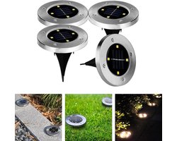 LB LED Verlichting Tuin Solar Spot - grondspot 'Impuls' - Helder wit licht - Met schemersensor - Op zonne-energie - Tuinverlichting