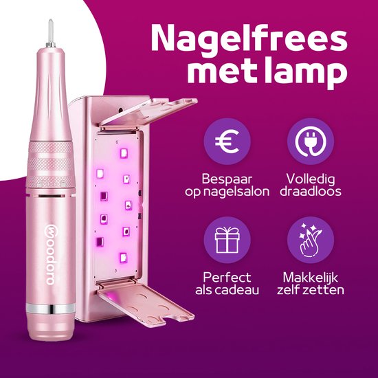 Woodoro Gellak Starterspakket UV Lamp En Nagelfrees Manicure Set