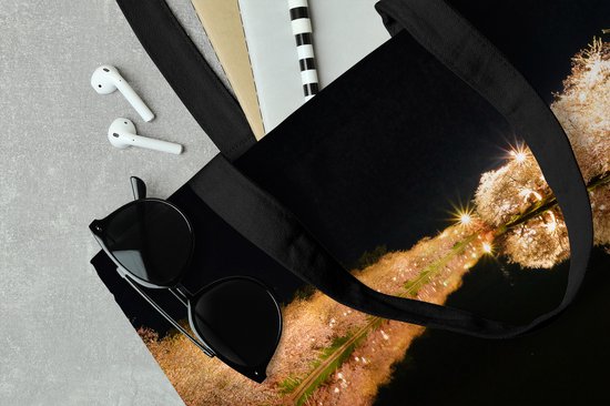 MuchoWow® Sac bandoulière - Sac de plage - Big Shopper - Sac shopping - Cerisier - Fleur - Léger - 40x40 cm - Sac en coton