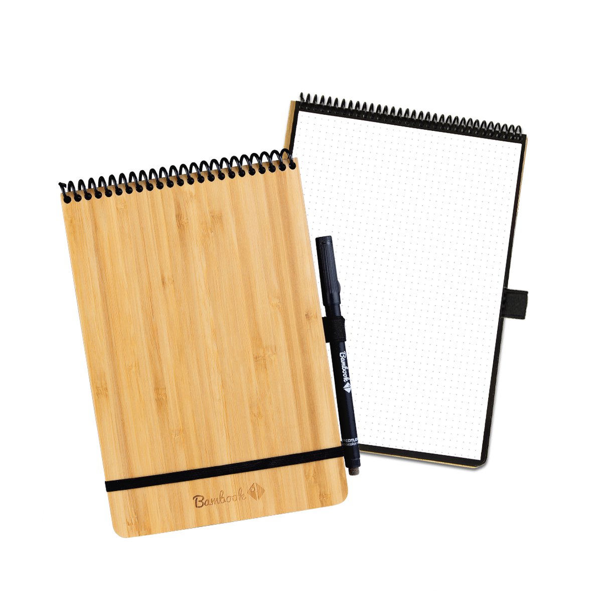 Bambook Notepad - Hardcover - A5 - Dotted pagina's - Met 1 gratis stift - Uitwisbaar schrijfblok / herbruikbaar notitieblok / duurzaam kladblok / whiteboard collegeblok