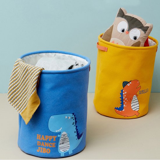 Opbergmand - Geel + Blauw - Opvouwbare wasmand