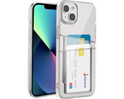 Transparant hoesje geschikt voor iPhone 13 Mini - Shock Case Cover doorzichtig siliconen hoesje geschikt voor Apple iPhone 13 Mini - Pasjeshouder telefoonhoesje - Hoesje voor pasjes - Pashouder shock case hoesje
