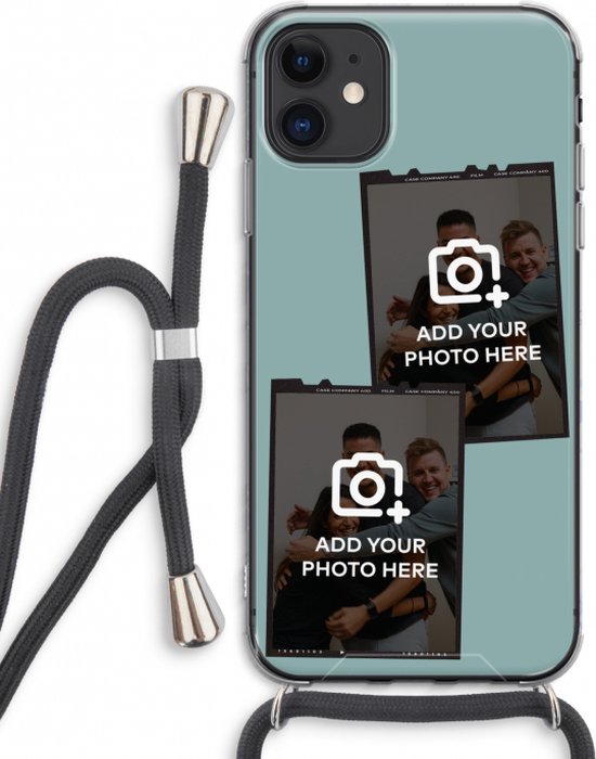 Personnalisé - Case Company® - Coque iPhone 11 avec cordon - Polaroid Zwart  - Coque... | bol