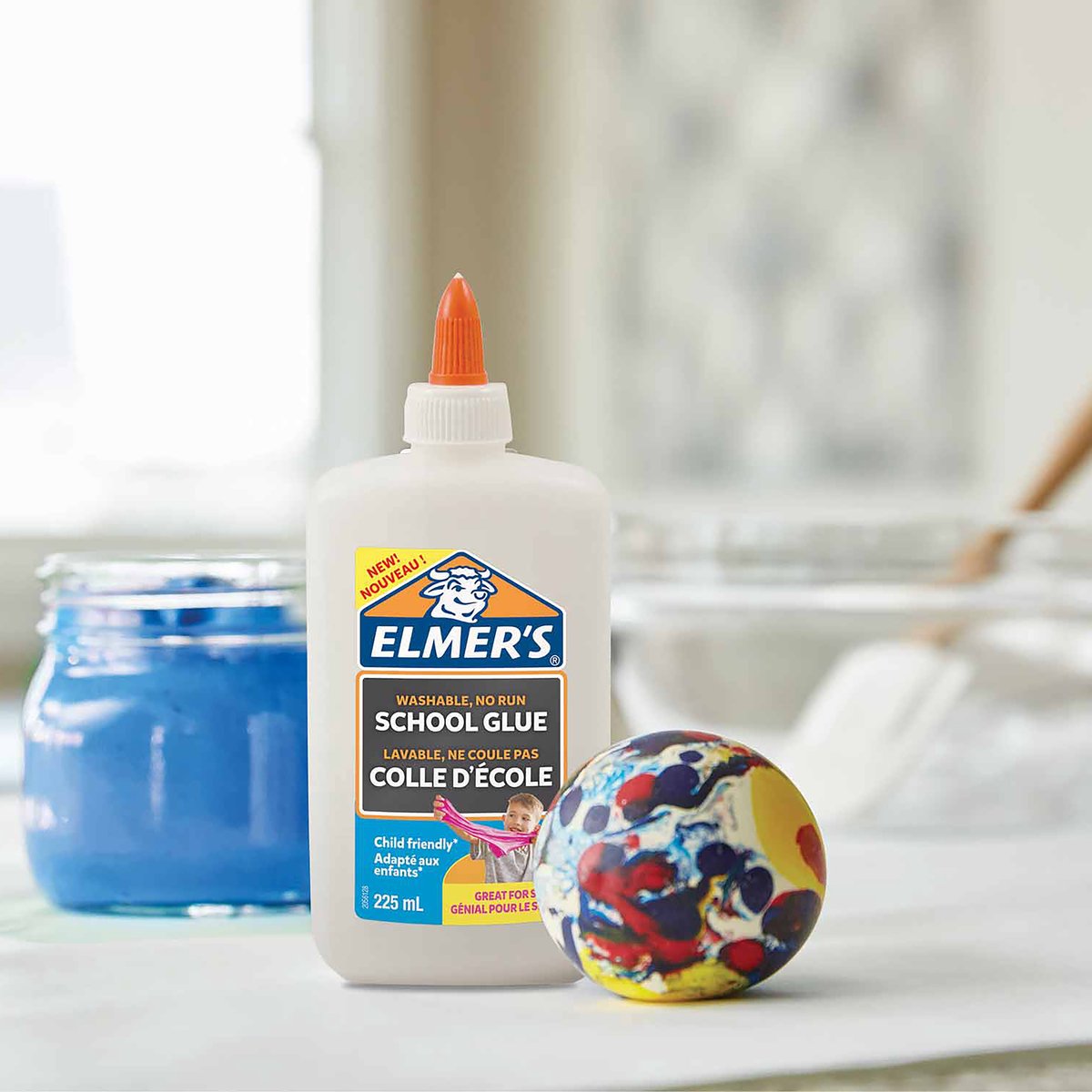 Elmer's Witte PVA-lijm | 225 ml | Uitwasbaar en kindvriendelijk | Geweldig voor het maken van slijm en om mee te knutselen — afbeelding 6