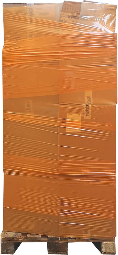 Kortpack - Handwikkelfolie 50cm breed x 270mtr lang, 23my dik - Oranje - 1 rol - Kokerdiameter: 50mm - Stretchfolie - Rekfolie - Handrollen - (005.0902) - Kortpack