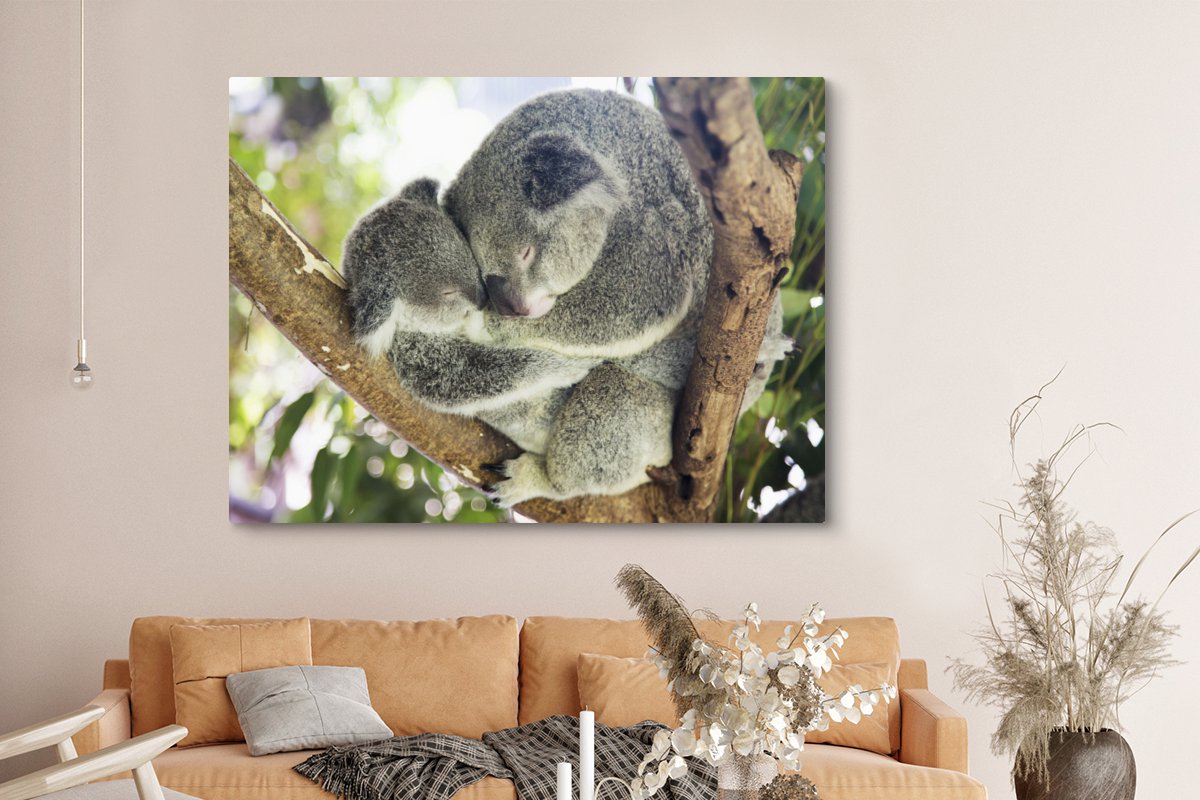 Peintures sur toile Koala - Câlin - Animaux - 160x120 cm