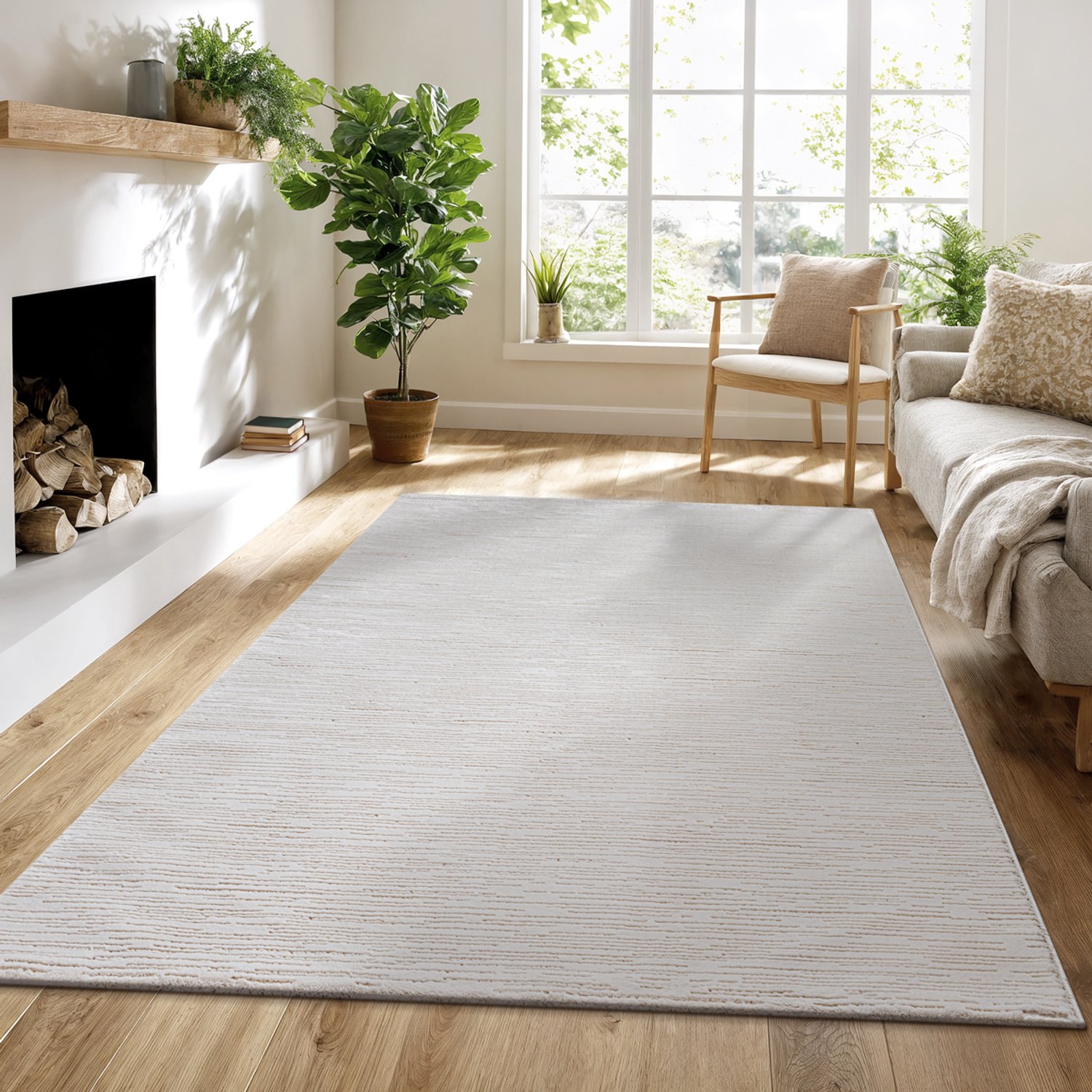 the carpet Lima Designtapijt, zacht, onderhoudsvriendelijk, pool van 100% gerecycled polyester Recycled Polyester 100% Crème, foto 3