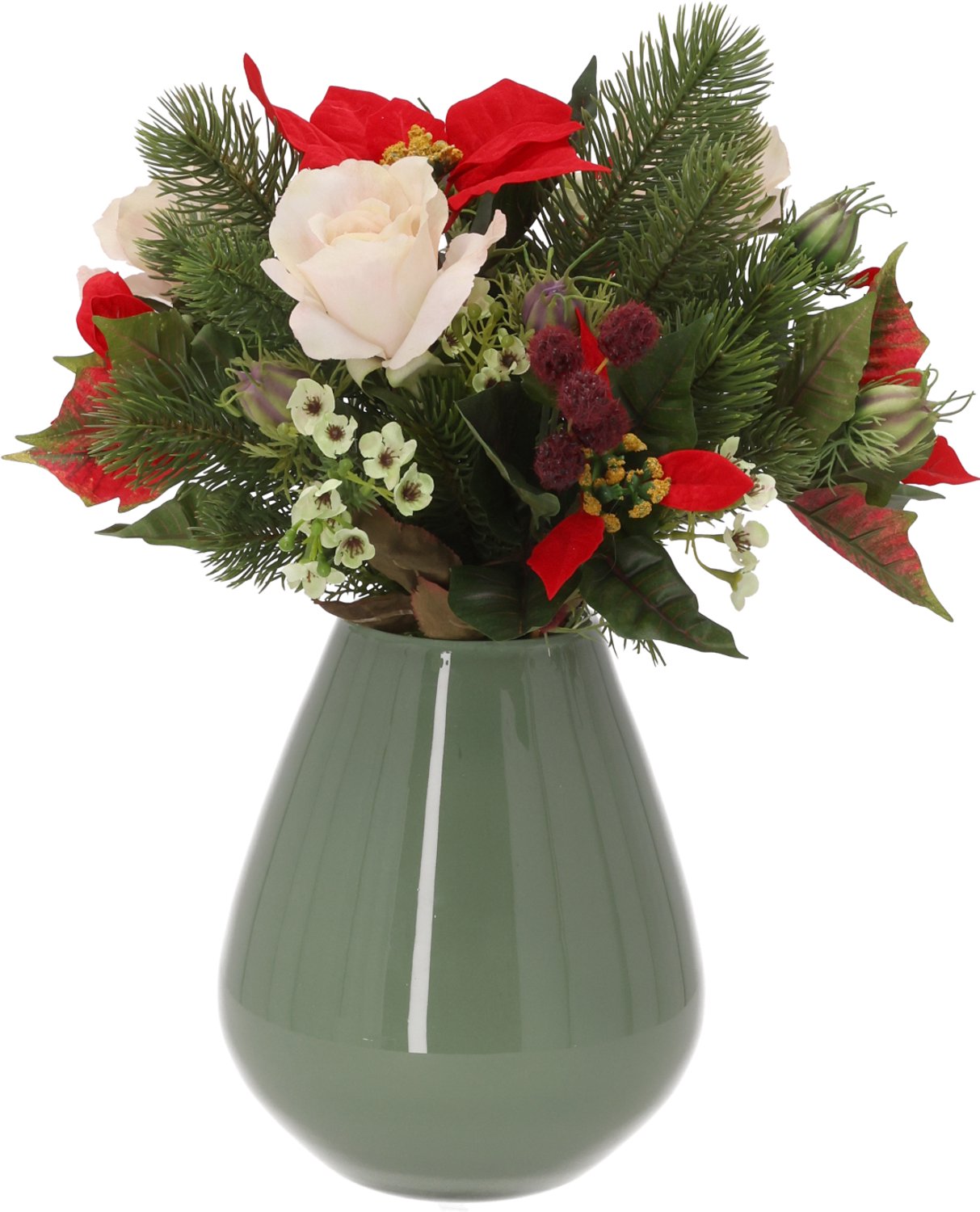 maxifleur Kunstplanten Kunst kerstboeket Yuna Verbier 43cm Meerkleurig