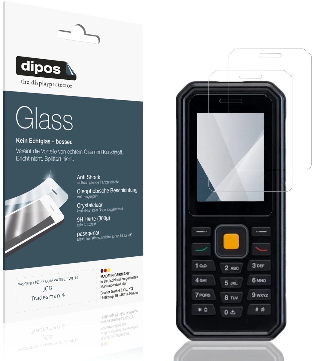 dipos – 2x Pantserfolie geschikt voor JCB Tradesman 4 | 9H Screenprotector
