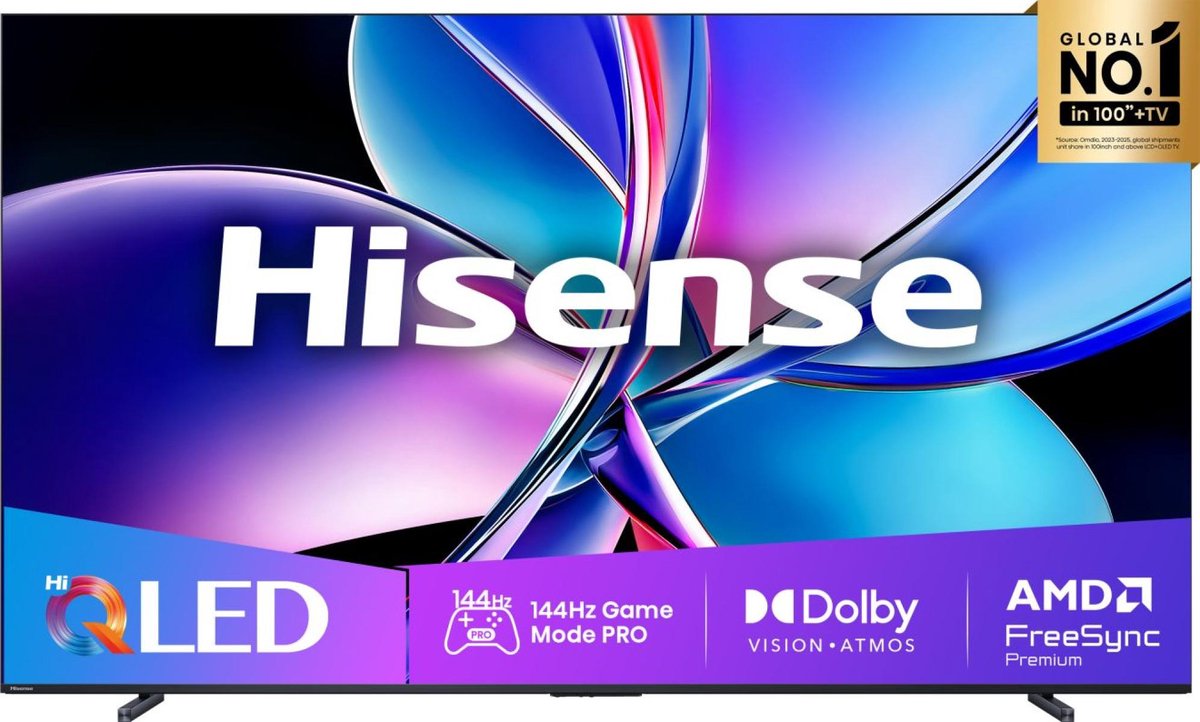 Hisense 100E7Q PRO - 100 inch - 4K QLED - 144hz - 2025 - Smart TV