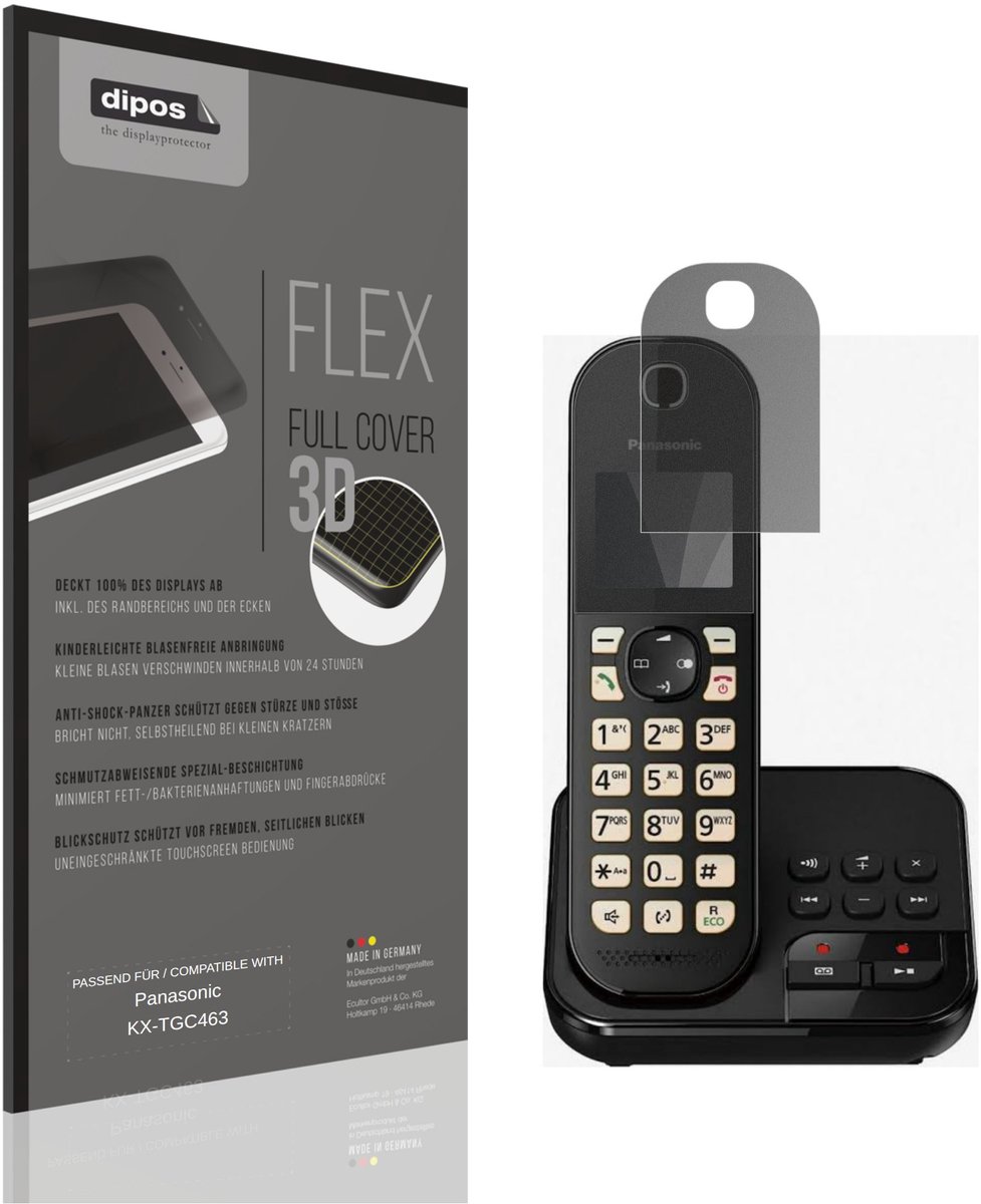 dipos FLEX – Matte Privacy Screenprotector geschikt voor Panasonic KX-TGC463 | Volledige Schermbescherming | Case-Friendly