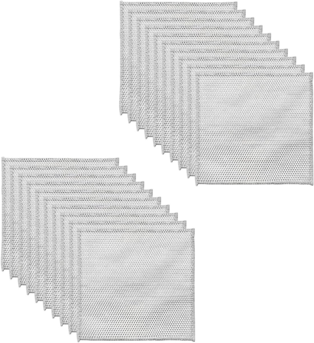 Multifunctionele Vaatdoeken - Zilver - 20 x 20 cm - Herbruikbare Reinigingsdoeken voor Keuken - Voor Diverse Oppervlakken
