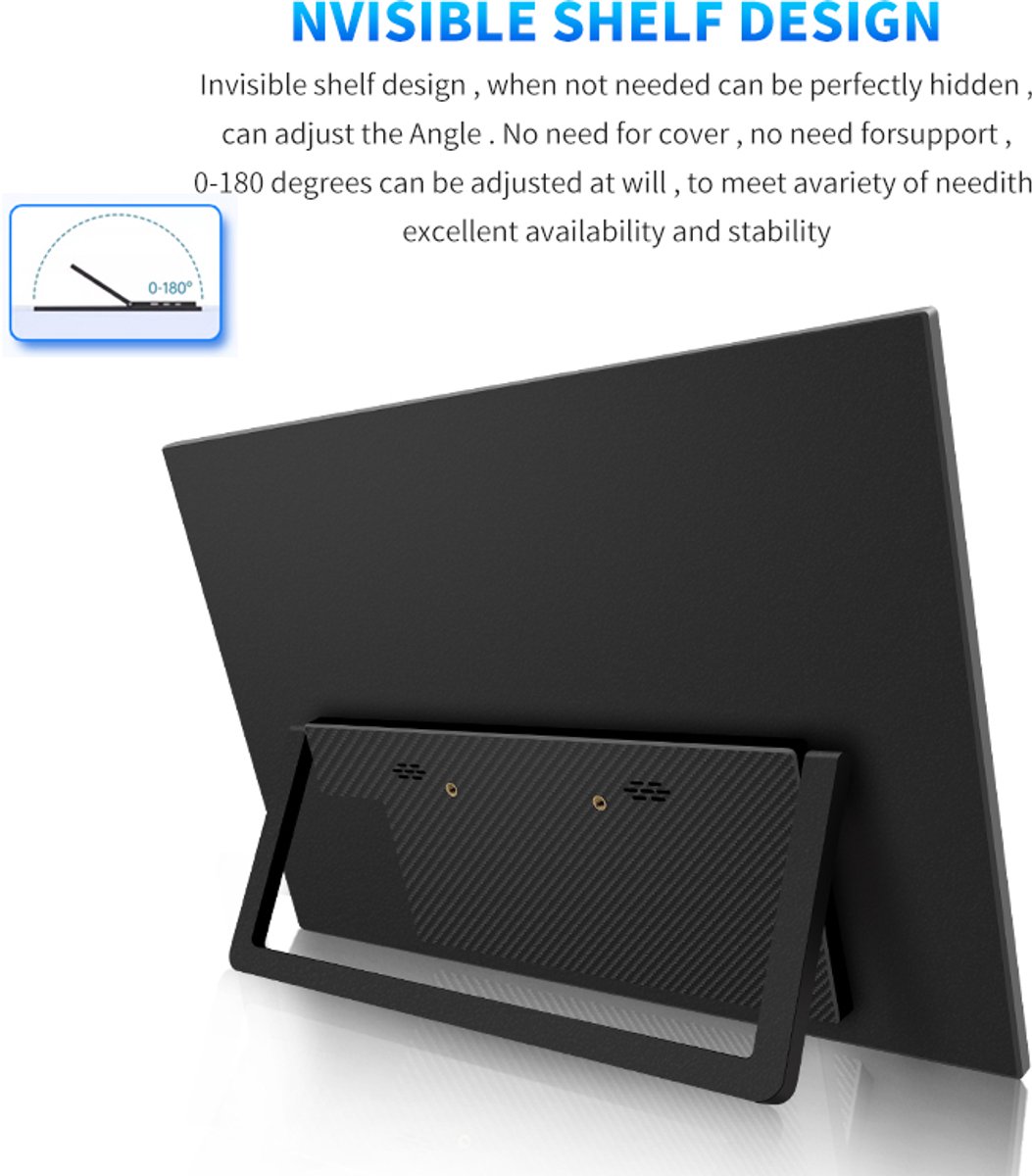 Draagbare Monitor Touchscreen - 15,6 Inch IPS Scherm - 1920 x 1080 Resolutie - 300 cd/m2 Helderheid - Mat Schermoppervlak - Voor Laptop En Gaming