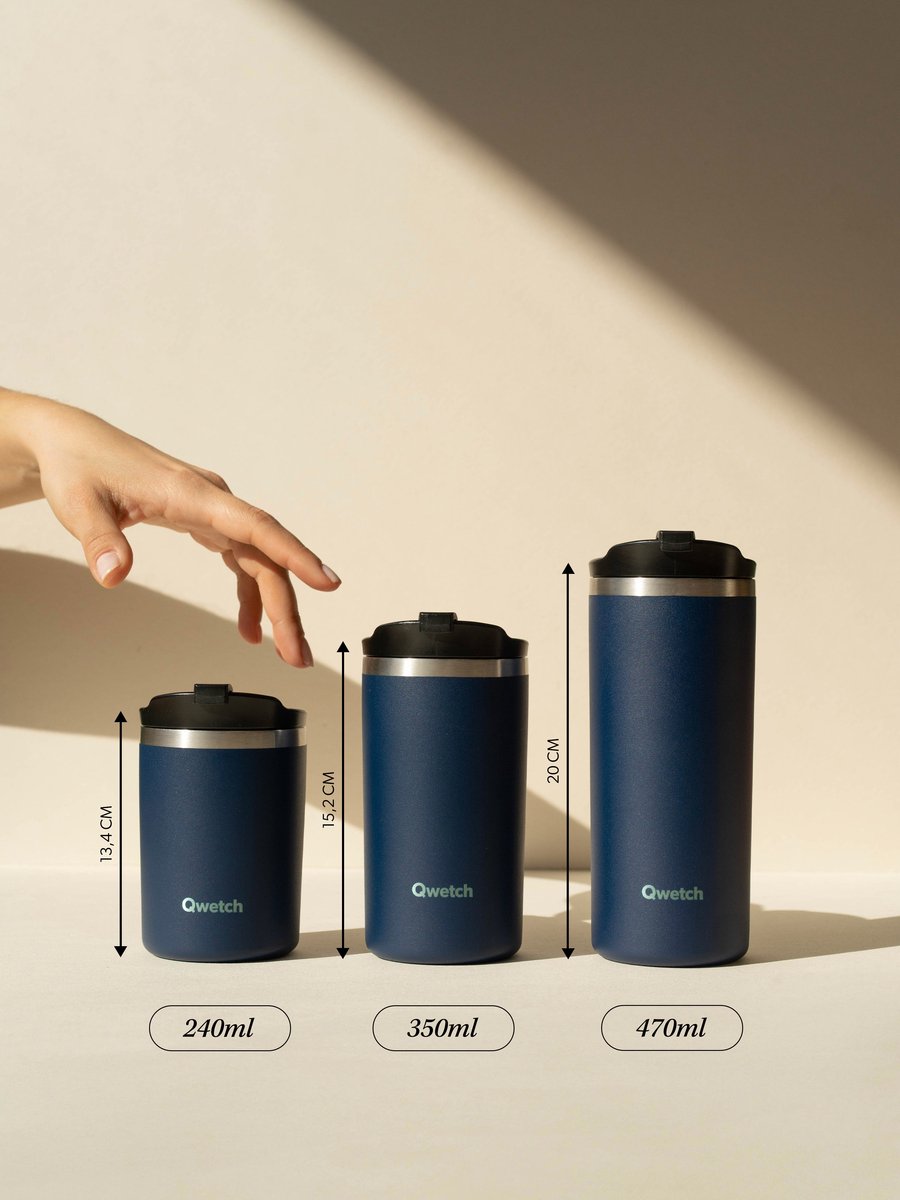 Qwetch Travel mug Geïsoleerd - Matt Nachtblauw