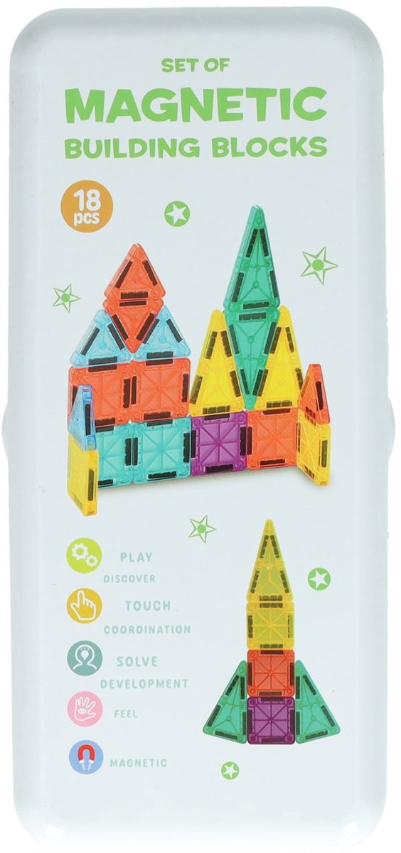 Home & Styling Magnetische Bouwstenen Travel 18 stuks - Geschikt vanaf 3 jaar - Multi