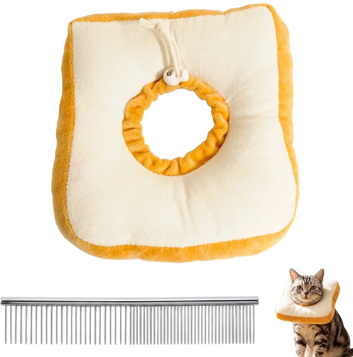 Elzusha - Verstelbare Halsband voor Katten en Honden - Toast Brood Design