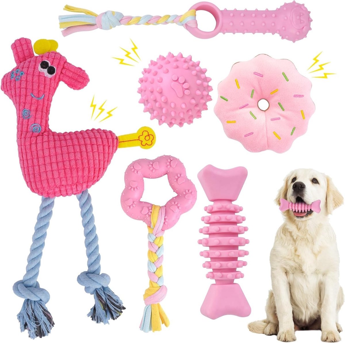 Elzusha - Set van 6 Kauwspeeltjes voor Puppies