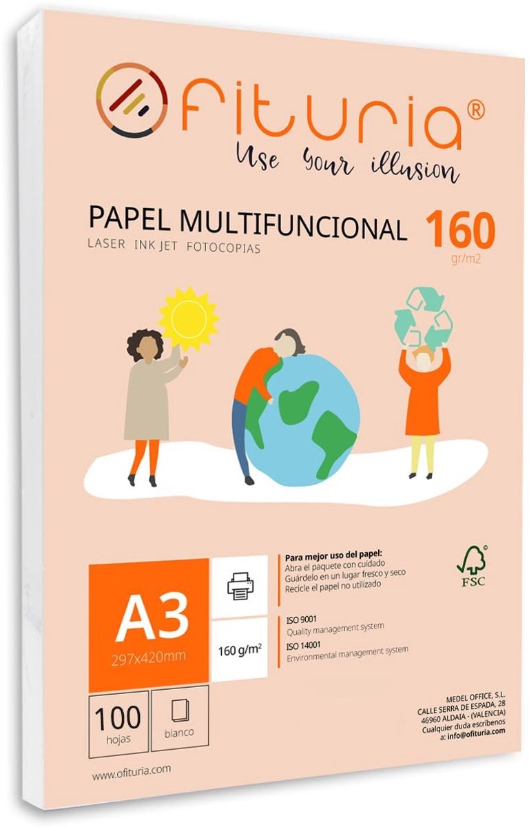 Elzusha - A3 Papier 160 g - 100 Vellen Wit Multifunctioneel