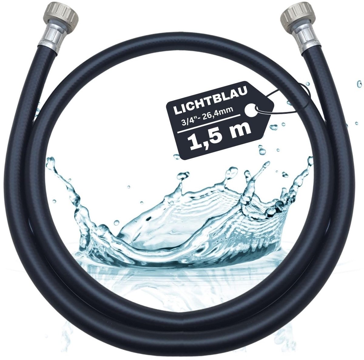 Elzusha - Warmwatervoorziening slang 1,5 m - Geschikt voor wasmachine en vaatwasser - 90 graden