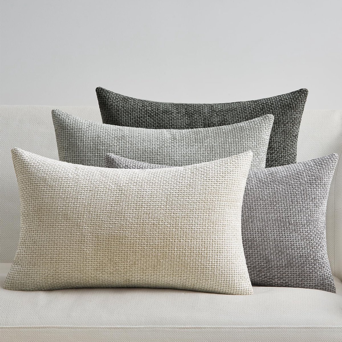 Elzusha - Set van 4 Chenille Kussenhoezen - 30 x 50 cm, Decoratief