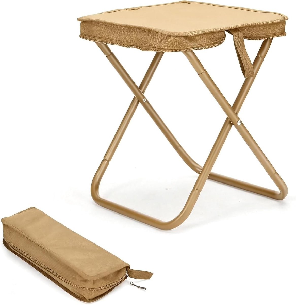 Opvouwbare Kruk - Beige - 30 cm - Ultralicht en Draagbaar - Voor Volwassenen tot 100 kg