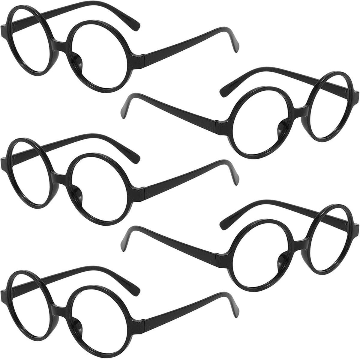 Zwarte Ronde Bril zonder Lensen - Plastic Accessoires voor Halloween, Kerst en Cosplay voor Volwassenen en Tieners