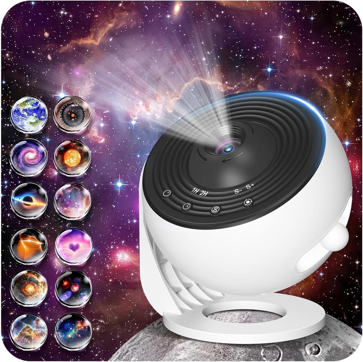 Upgrade sterrenhemelprojector, plafondprojector, sterrenhemel voor kinderen en volwassenen, Galaxy projector met 13-in-1 planetschijven, led-sterrenhemel met timer, 360° draaibaar