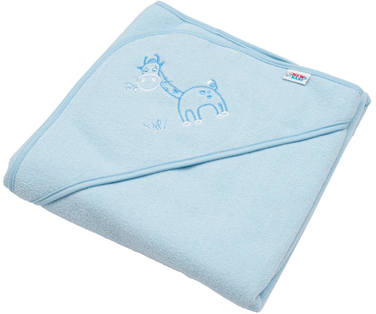 New Baby badcape giraf 80x80 cm blauw - Baby badhanddoek