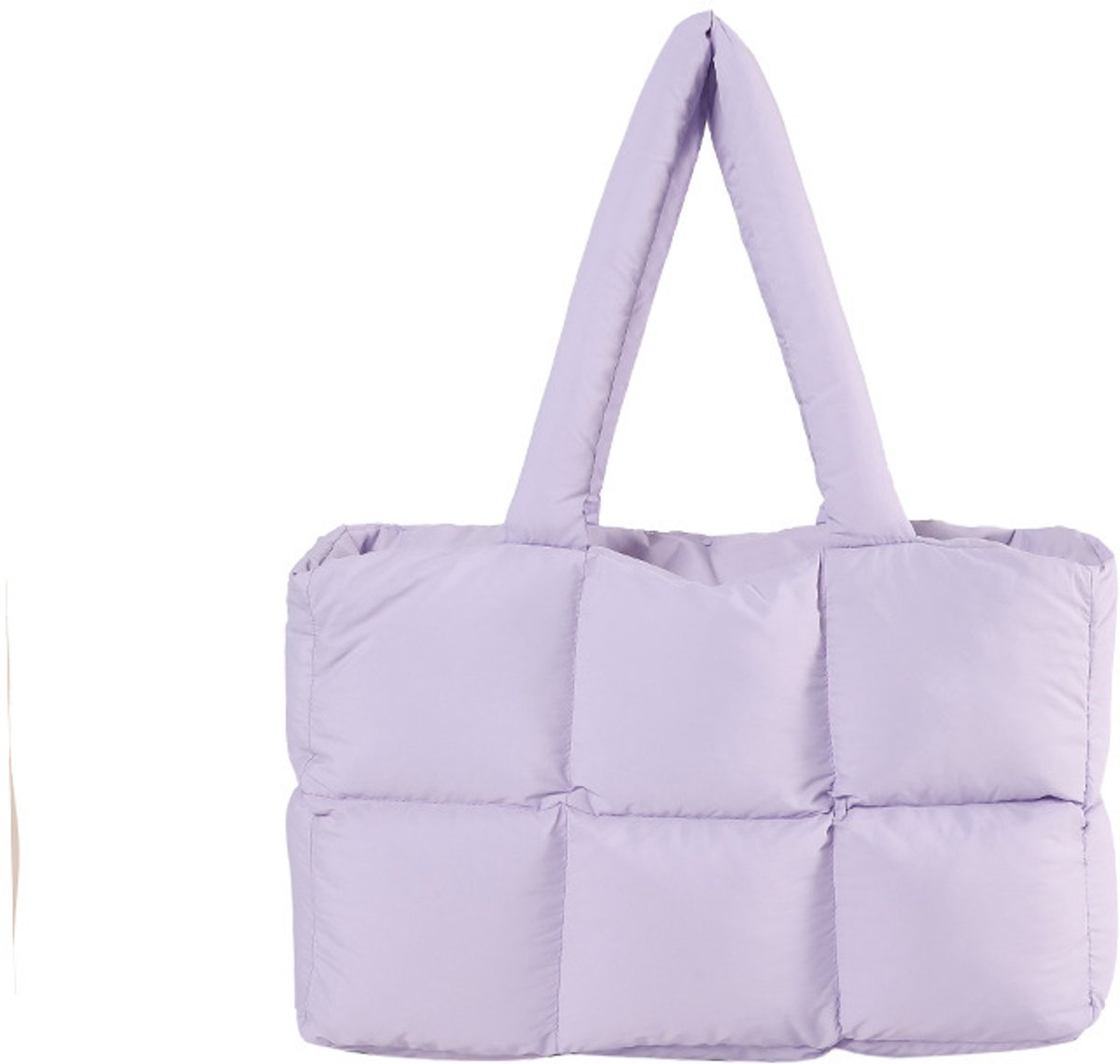 Grote zachte poffer tas - schouder‑ en handtas, donsstof wolken tote tas, schouder‑en kruislichaam stoffen tas-Paars
