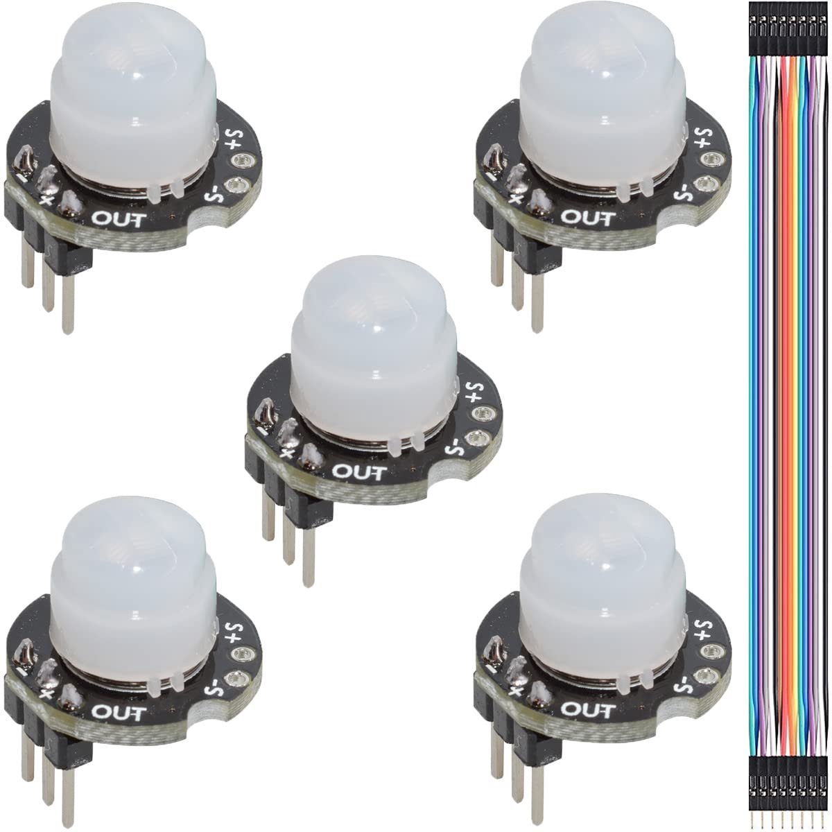 5 stks Mini SR602 Bewegingssensor Detector Module Infrarood Sensing Module Sensorische Schakelaar Hoge Gevoeligheid met DuPont Kabel voor Arduino Elektronische DIY