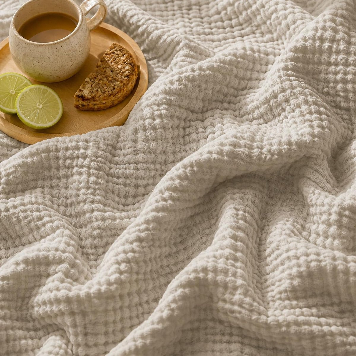 Mousseline deken 150 x 200, mousseline deken 100% katoen voor bed, bank