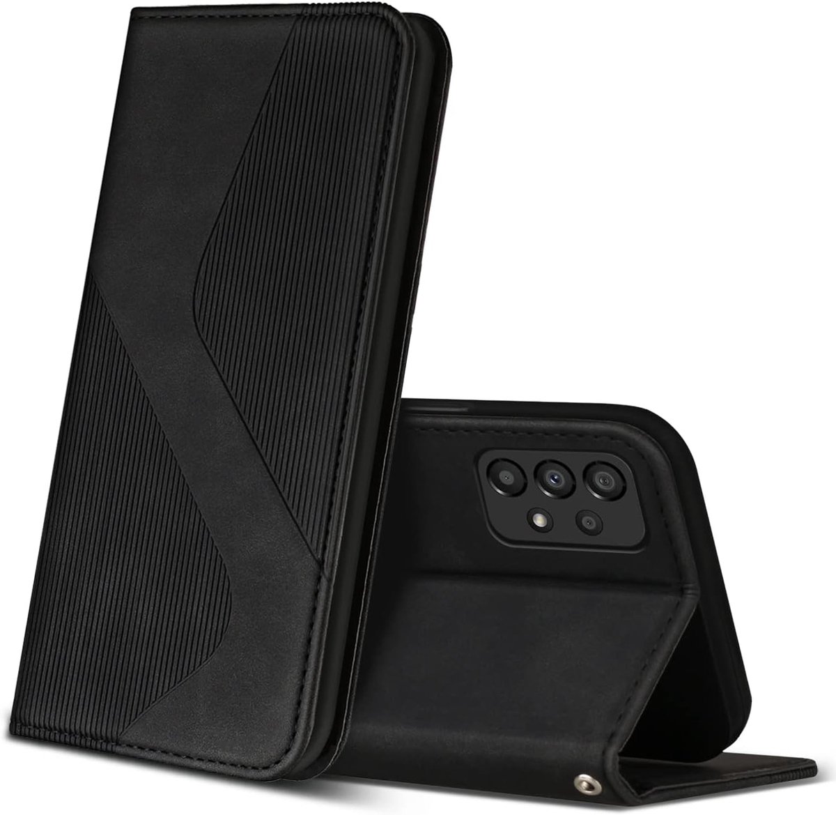 Hoesje voor Samsung Galaxy A33 5G, PU Kunstleer Bookcase Telefoonhoesjes met [Kaartsleuven] [Stand], Flip Case Beschermhoesje voor Samsung A33 5G (Zwart)