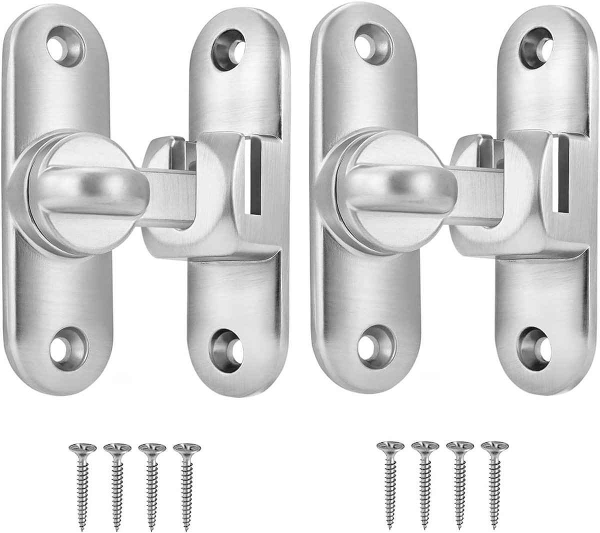 2 schuifdeurslot 90/180 graden met 8 schroeven zilver