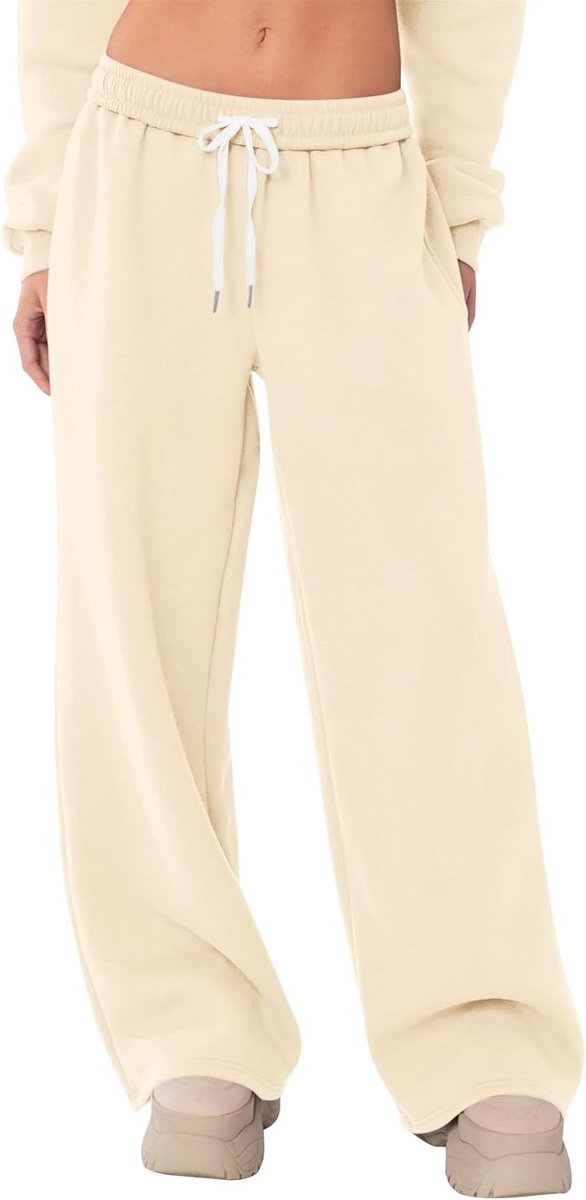 Joggingbroek voor dames met wijde pijpen en zakken, XS-XL