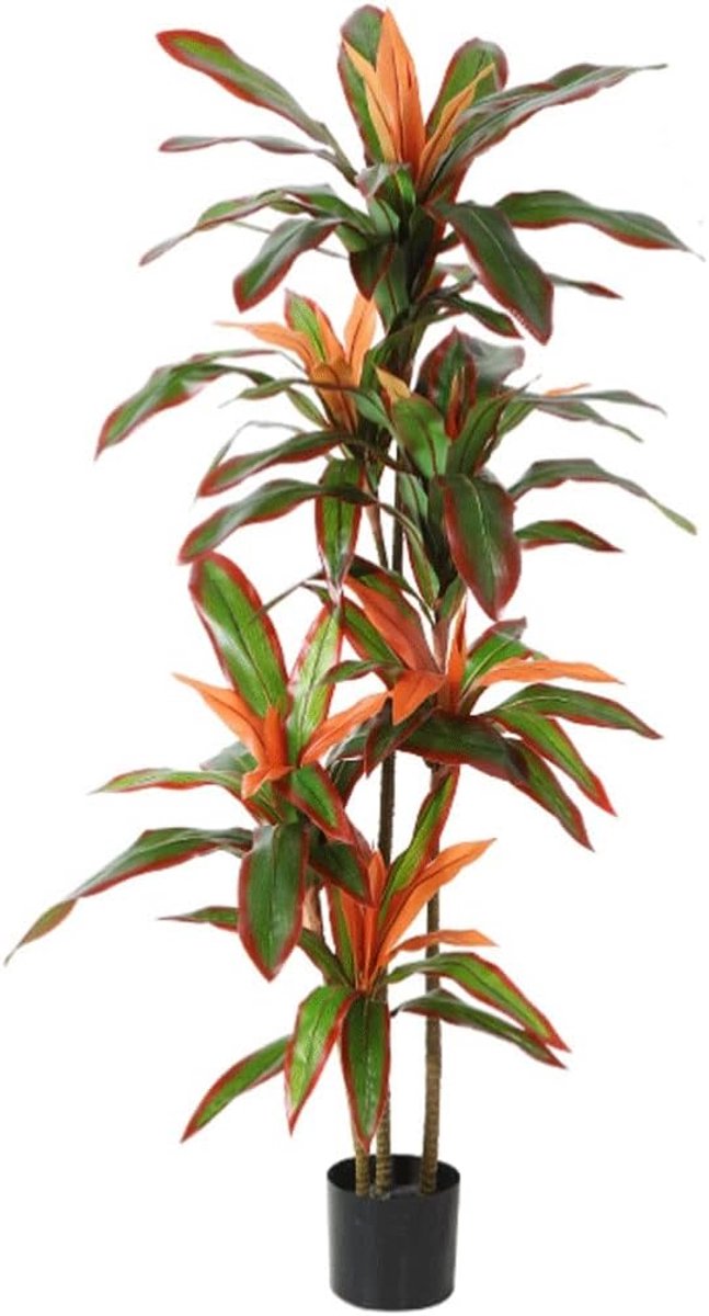 Kunstmatige plant binnen rode ijzeren boom, nep bloemen groene planten ingemaakt, woonkamer grote buitendecoratie (Grootte : 150CM)