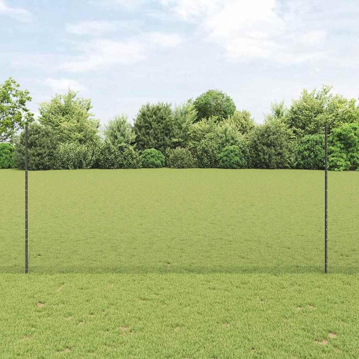 Palen 22 stuks U-kanaal grijs 160 cm, zeshoekige omheining grijs 1,6 x 50 m staal, hekstangen metalen palen voor draadhekken, tuinhek, wilgenhek, buiten, 3336909