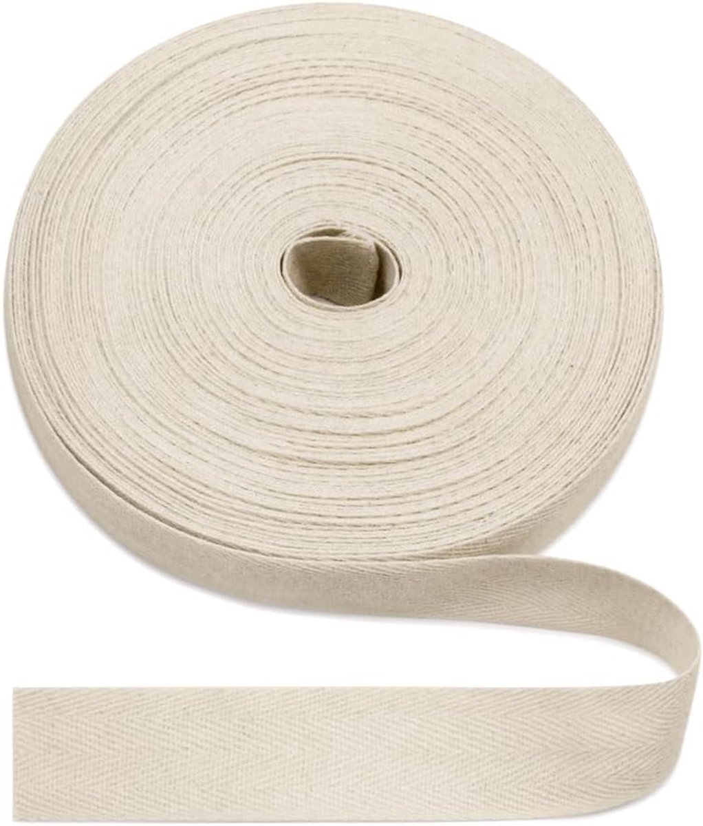 natuurlijke katoenen visgraatband 30 mm, 22 meter visgraatstof tape voor randversterking singels, doe-het-zelf naaien ambachten - keperstof 30 mm* 22 jaar