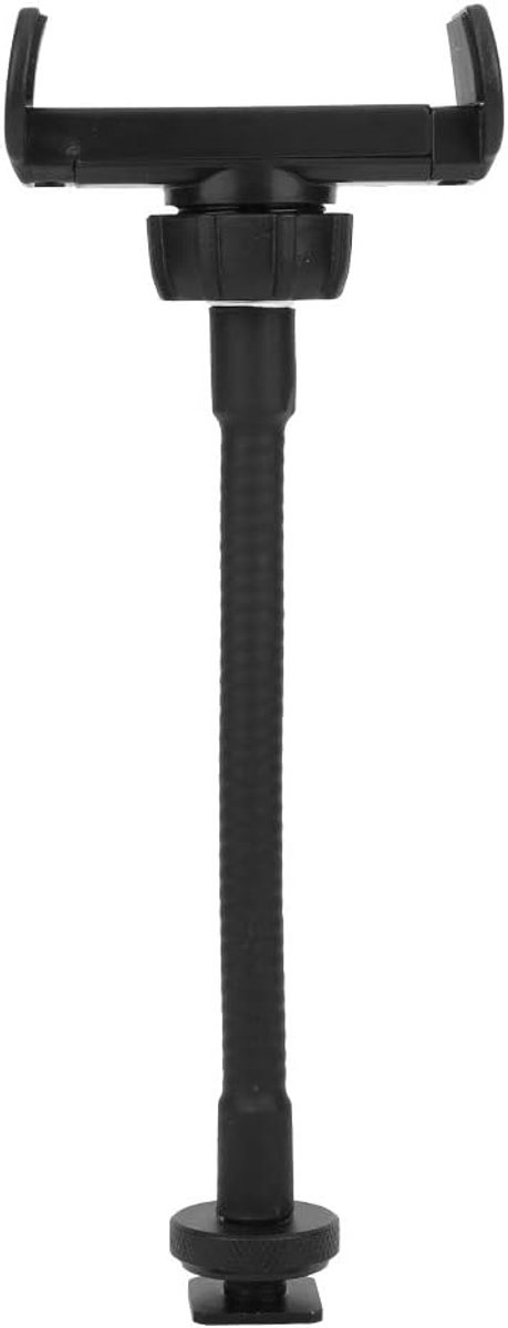 draagbare slang telefoonclip 1/4 inch schroef smartphone live uitzending klemhouder ringlamp telefoonstandaard compatibel met de meeste mobiele telefoons zwart