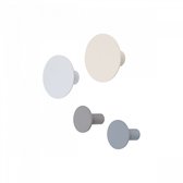 Blomus Ponto wandhaken set van 4: warm grey, tradewinds, micra chip & moonbeam