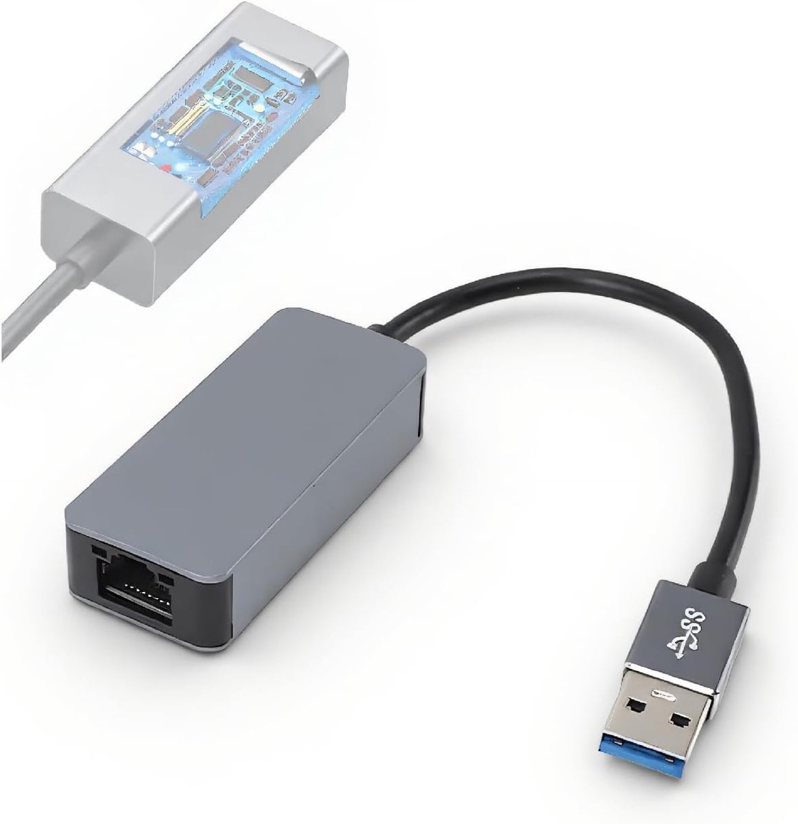 3.0 Naar 2.5G Ethernet-adapter, Draagbare USB 3.2 USB AM Naar 2,5 Gbps Ethernet-adapter Bedraad Netwerk Naar USB-converter, voor 7 8 8.1 10 XP, voor OS X, voor Chrome