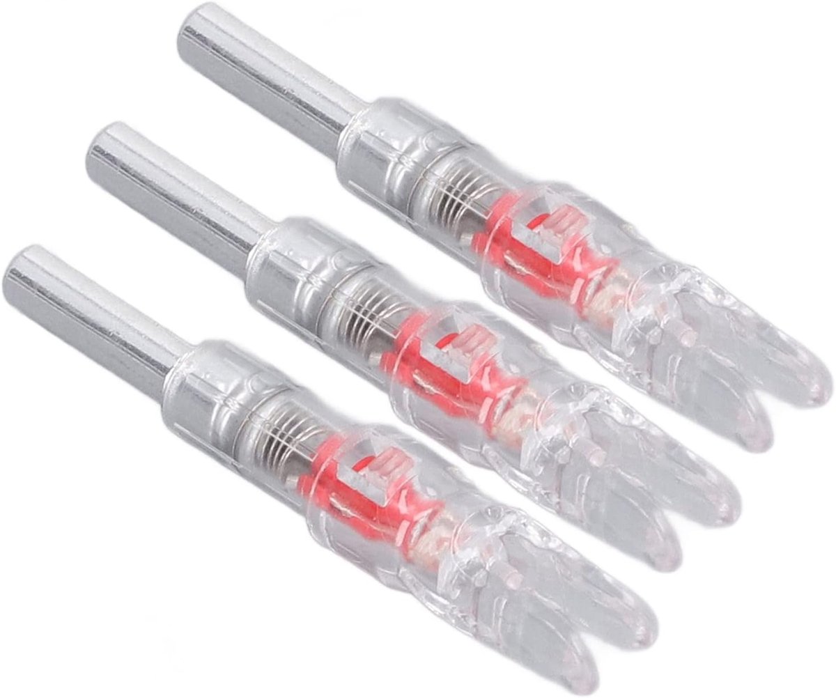 Nokken voor Pijlen, 4 Kleuren, Automatische Verlichting, Lange Levensduur, 6,2 Mm Binnendiameter Boogschietschacht Lichtgevende Pijlstaart voor Buiten (Rood)
