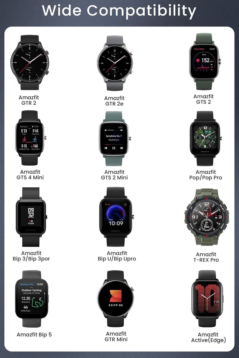 Oplader voor Amazfit GTS4 Mini/2/2e/2 Mini,GTR Mini/2/2e, Bip 5/U/3/3 Pro, T-REX Pro, 3.3Ft USB Magnetische Vervanging Opladen Kabel voor Amazfit Pop, Zepp Z/E, Active, Active Edge Smartwatch — cadeau in Cadeau-ideeën - foto 2