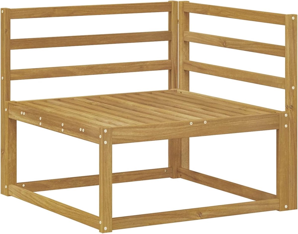 Hoekrek voor buiten, acaciahout, wit, 83 x 83 x 73 cm