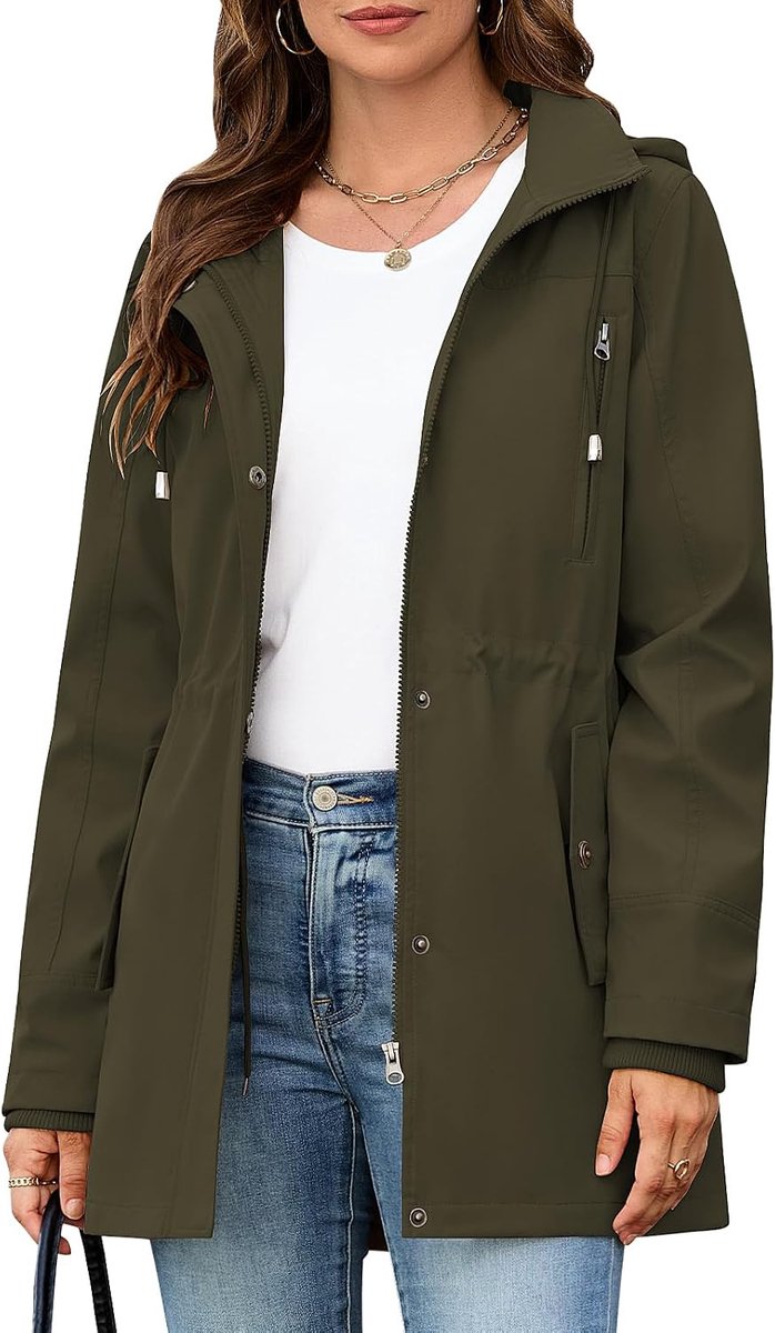 Damesjas, tussenseizoen, outdoor, lichte jas met capuchon, jassen met ritssluiting, lente, herfst, casual, parka